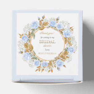Elegant Dusty Blue Roses and Baby’s Breathe Favour Box