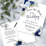 Elegant Dusty Blue Roses Wedding Save the Date Announcement Postcard<br><div class="desc">This rustic wedding Save the Date postcard features an elegant watercolor floral design with script calligraphy and beautiful hand painted roses in shades of dusty blue and periwinkle. Fashionable, bohemian, and chic, this card is a great way to let your friends and family know to save the date for your...</div>