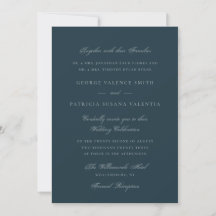 Elegant Dusty Blue Script Wedding