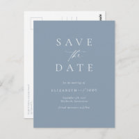 Elegant Dusty Blue Simple Save The Date