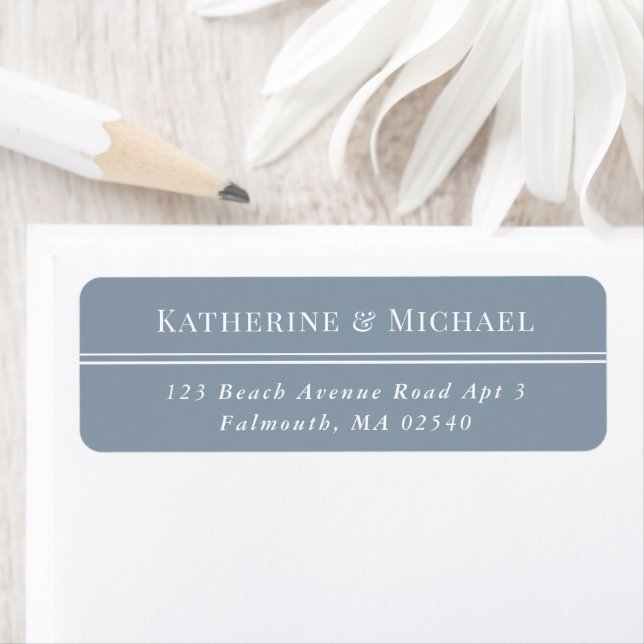 Elegant Dusty Blue Small Return Address (Insitu)