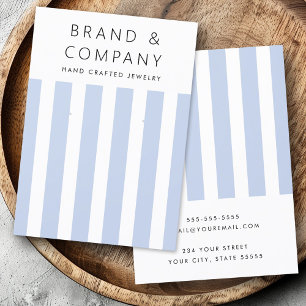 Elegant dusty blue stripes earring card