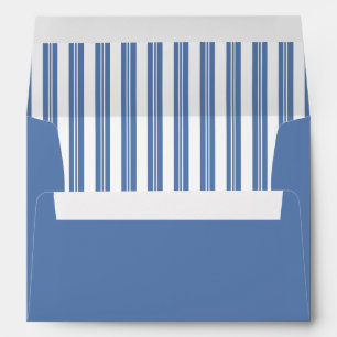 Elegant Dusty Blue Stripes Wedding Envelope