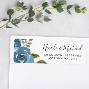 Elegant Dusty Blue Watercolor Floral