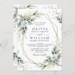 Elegant Dusty Blue Watercolor Greenery Wedding Invitation<br><div class="desc">Create the perfect Wedding invite with this "Elegant Dusty Blue Watercolor Greenery Wedding Invitation" template. This high-quality design is easy to customise to match your wedding colours, styles and theme. For further customisation, please click the "customise further" link and use our design tool to modify this template. If you need...</div>