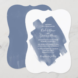 Elegant Dusty Blue Watercolor Wedding Invitations
