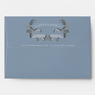 Elegant Dusty Blue Wedding Envelope