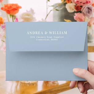 Elegant Dusty Blue Wedding Envelope