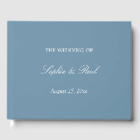Elegant Dusty Blue Wedding Guest Book