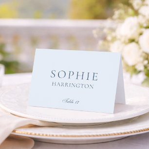Elegant Dusty Blue Wedding Place Card