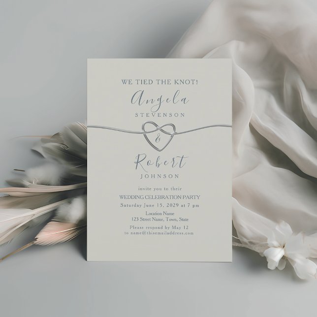 Elegant Dusty Blue Wedding Reception Invitation (Creator Uploaded)