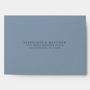 Elegant Dusty Blue Wedding Return Address Chic Envelope