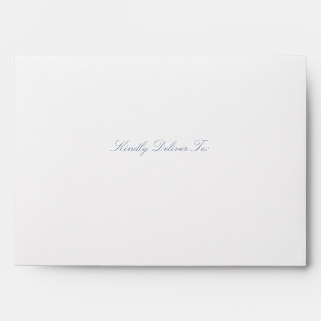 Elegant Dusty Blue Wedding Return Address Envelope (Front)