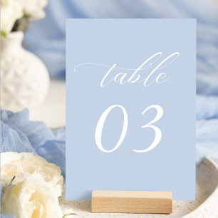 Elegant Dusty Blue Wedding Table Number