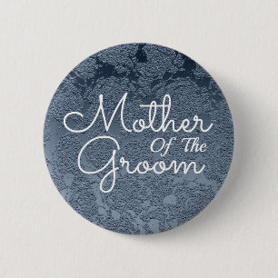 Elegant Dusty Blue White Mother Of The Groom 6 Cm Round Badge