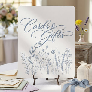 Elegant Dusty Blue Wildflower Cards and Gifts Poster