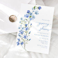 Elegant Dusty Blue Wildflower Granny Shower