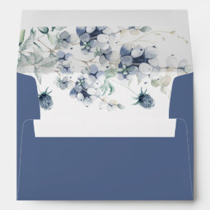 Elegant Dusty Blue Winter Foliage for 5x7 card Envelope