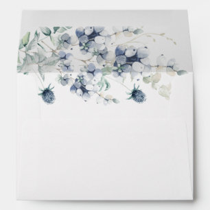 Elegant Dusty Blue Winter Foliage for 5x7 card Envelope