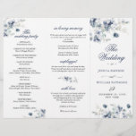 Elegant Dusty Blue Winter Wedding Ceremony Program<br><div class="desc">For further customisation,  please click the "customise further" link and use our design tool to modify this template. If you prefer Thicker papers / Matte Finish,  you may consider to choose the Matte Paper Type. 
 If you need help or matching items,  please contact me.</div>