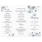 Elegant Dusty Blue Winter Wedding Ceremony Program