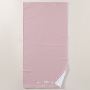Elegant Dusty Blush Personalised Name - Beach Towel