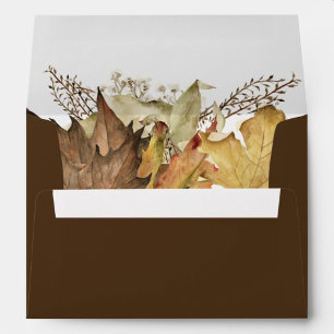 Elegant Dusty Brown Rustic Autumn Fall Wedding Envelope