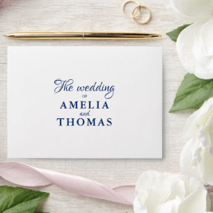 Elegant Dusty French Blue Vintage Floral Wedding Envelope