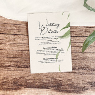 Elegant Dusty Greenery Foliage Wedding Enclosure Card