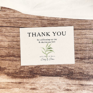Elegant Dusty Greenery Foliage Wedding Thank You Card