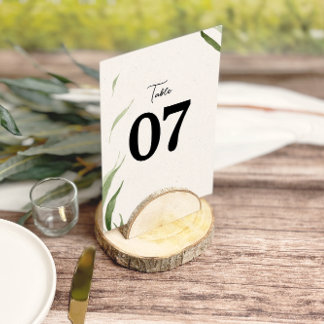 Elegant Dusty Greenery Wedding Table Numbers