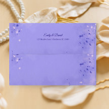Elegant Dusty Lavender Abstract Wedding Envelope