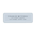 Elegant dusty light blue return address label