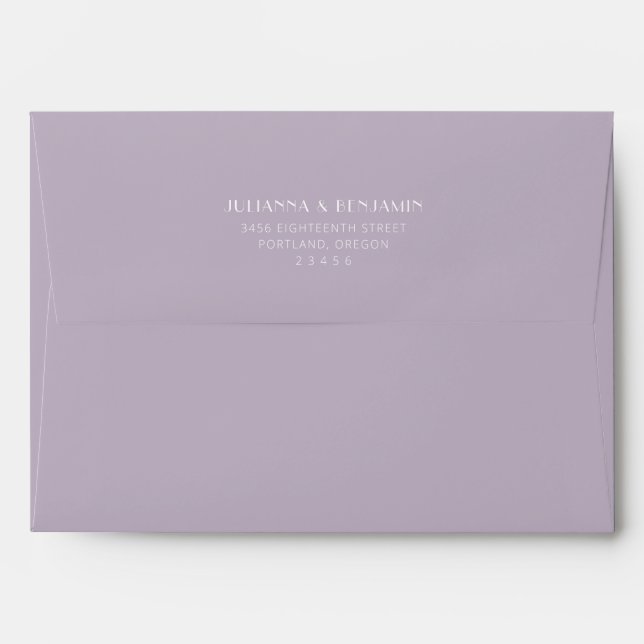 Elegant Dusty Lilac Art Deco Modern Return Address Envelope (Back (Top Flap))
