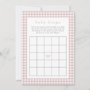 Elegant Dusty Pink Baby Shower Bingo Card