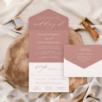 Elegant Dusty Pink Calligraphy Script Wedding