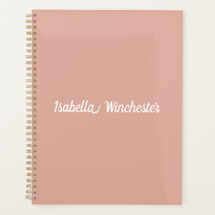Elegant dusty pink custom name text year monogram planner