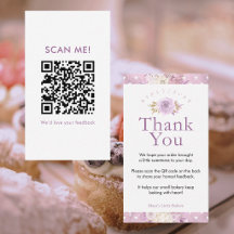 Elegant Dusty Pink Floral Leave a Review QR Code