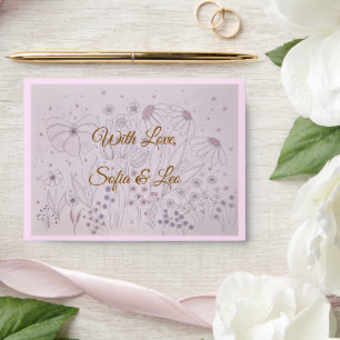 Elegant Dusty Pink Floral Wedding Envelope