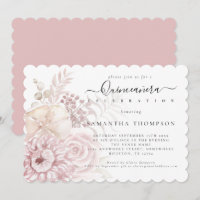 Elegant Dusty Pink Florals Quinceañera