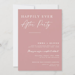 Elegant Dusty Pink Happily Ever After QR Code  Invitation