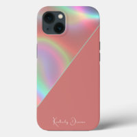 Elegant Dusty Pink Holographic Notebook