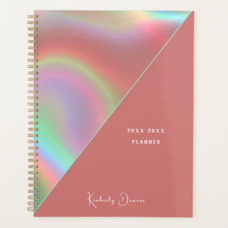 Elegant Dusty Pink Holographic Planner