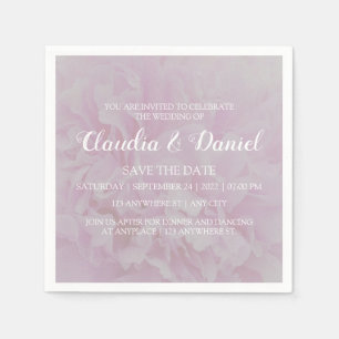 Elegant dusty pink peony floral wedding party napkin