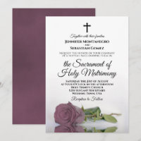 Elegant Dusty Pink Rose Modern Catholic Wedding