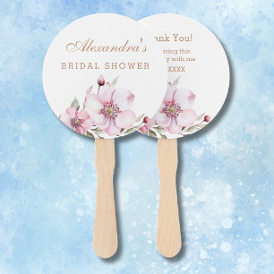 Elegant Dusty Pink Roses Bridal Shower Hand Fan
