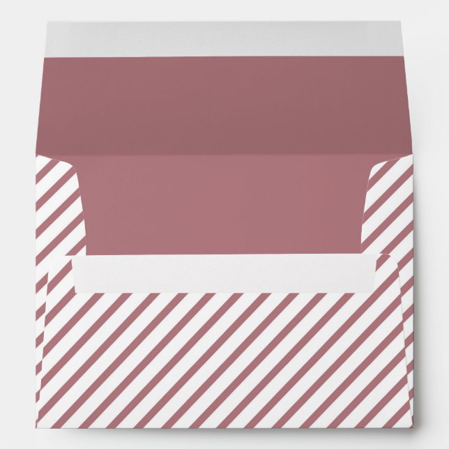 Elegant Dusty Pink Stripes Pattern Envelope (Back (Bottom))