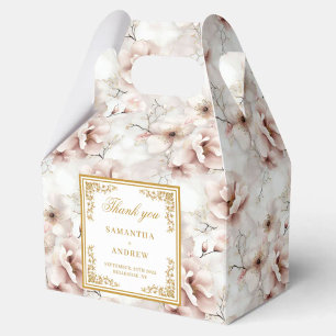 Elegant dusty pink watercolor wedding favour box