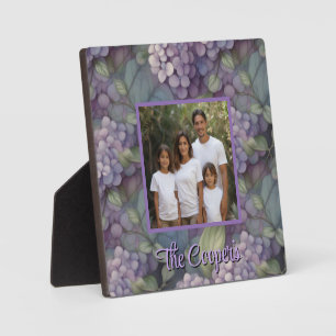 Elegant dusty purple boho watercolor floral photo plaque