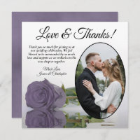 Elegant Dusty Purple Rose with Oval Photo Wedding